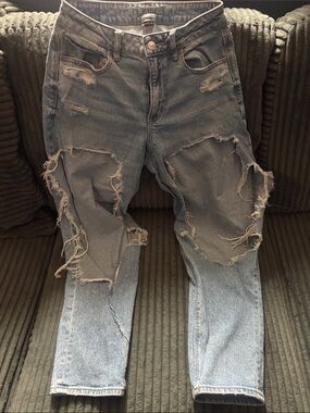 American Eagle Outfitters Light Blue Ripped Skinny Jeans